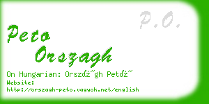 peto orszagh business card